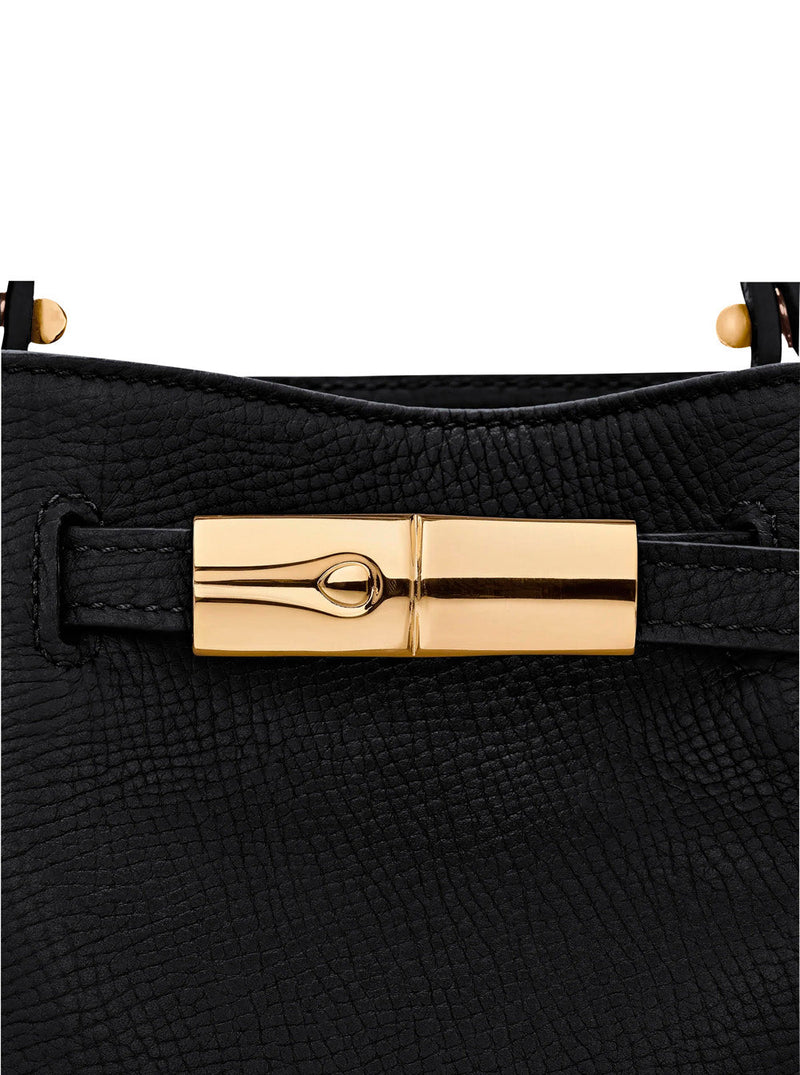 Longchamp Calf Leather Shoulder Bag — Black