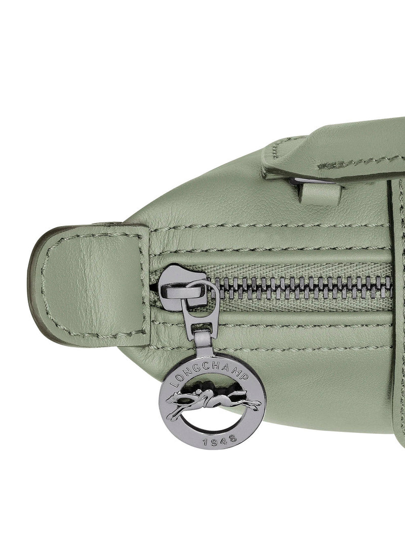 Longchamp Le Pliage Top Handle Bag — Gray Calf Leather