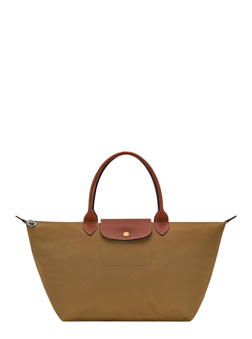 Longchamp Leather-Trimmed Polyamide Shoulder Bag — Brown