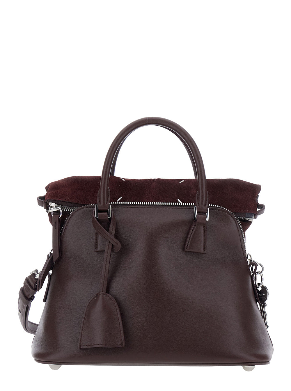 Maison Margiela Calf Leather Top Handle Bag — Burgundy