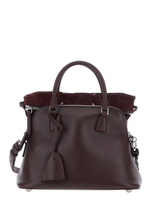 Maison Margiela Calf Leather Top Handle Bag — Burgundy
