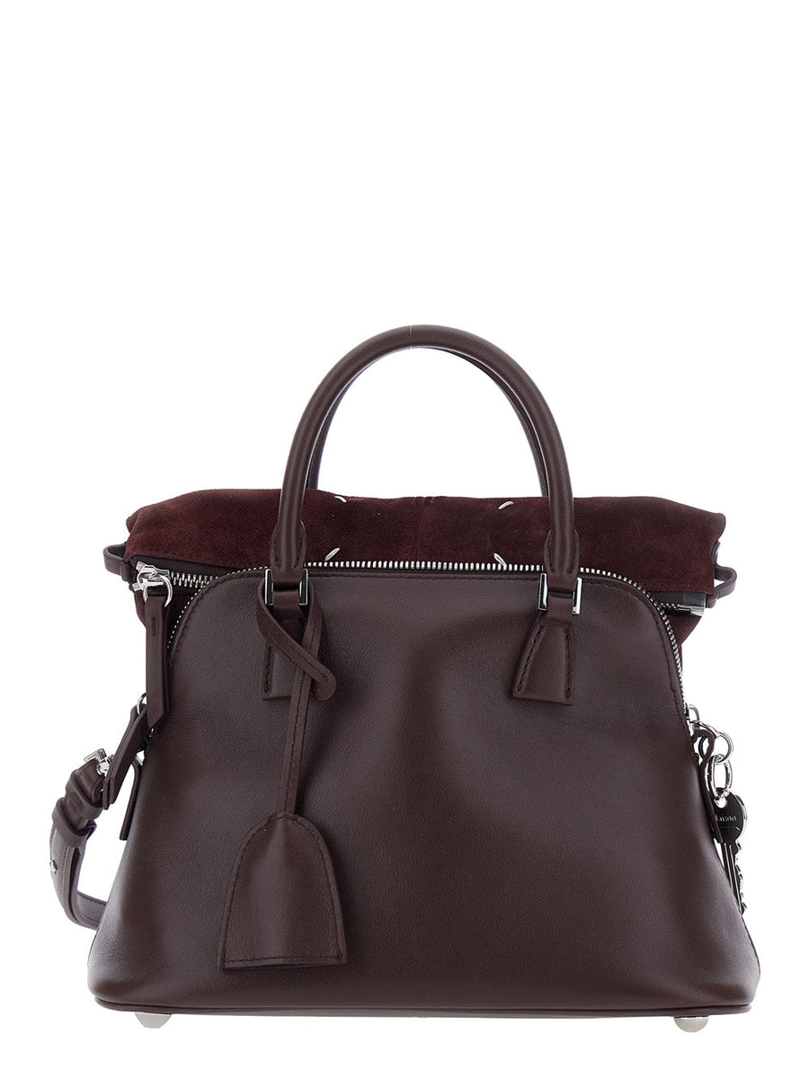 Maison Margiela Calf Leather Top Handle Bag — Burgundy