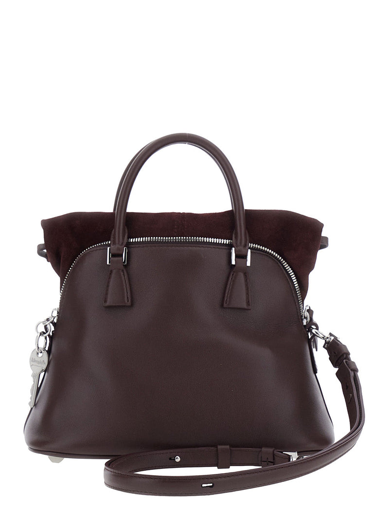 Maison Margiela Calf Leather Top Handle Bag — Burgundy