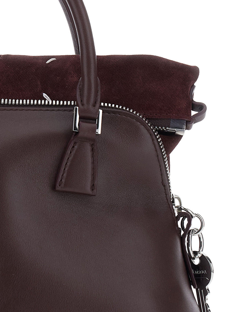 Maison Margiela Calf Leather Top Handle Bag — Burgundy