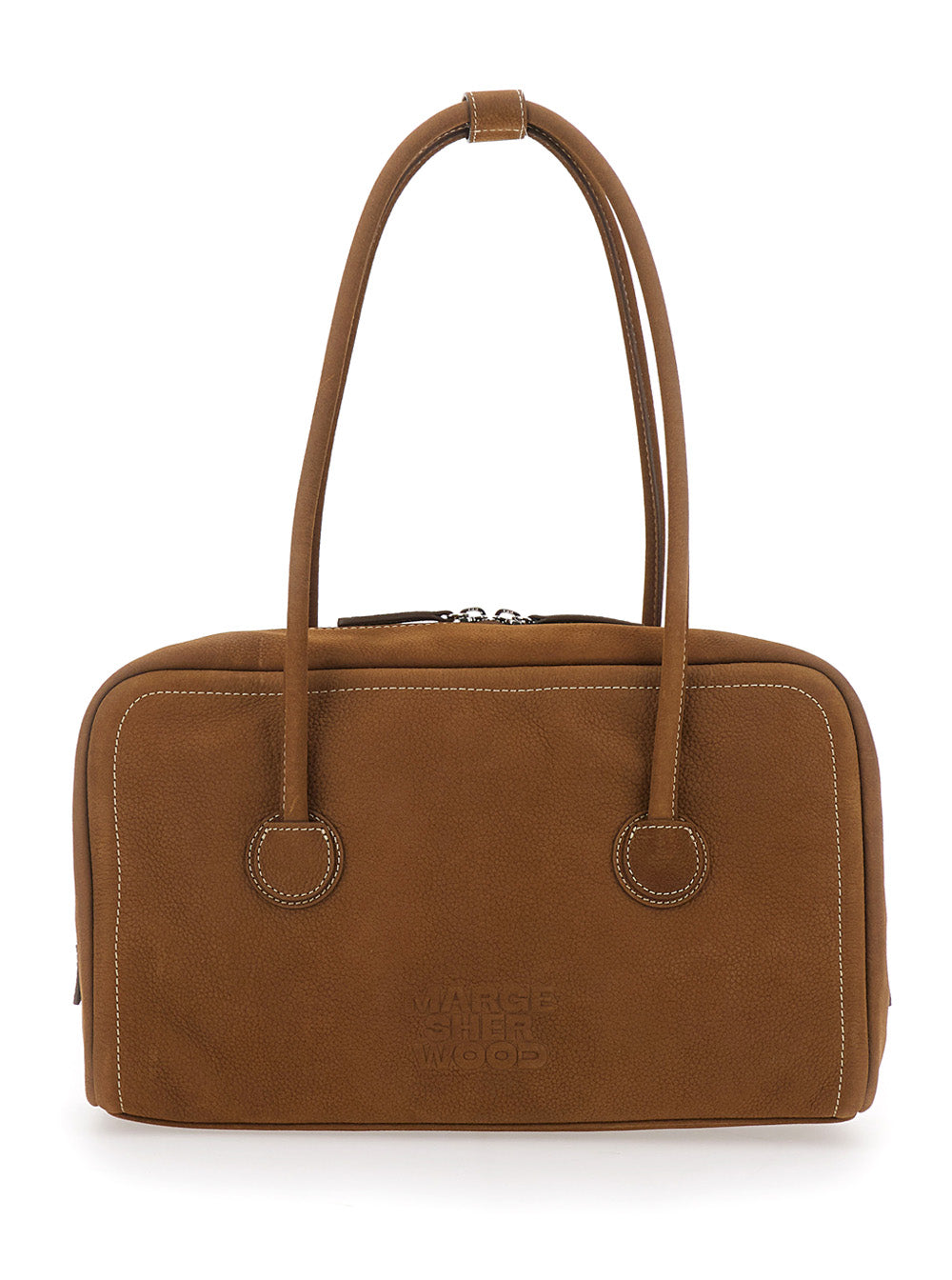 Margesherwood Soft Leather Boston Shoulder Bag — Brown Cow