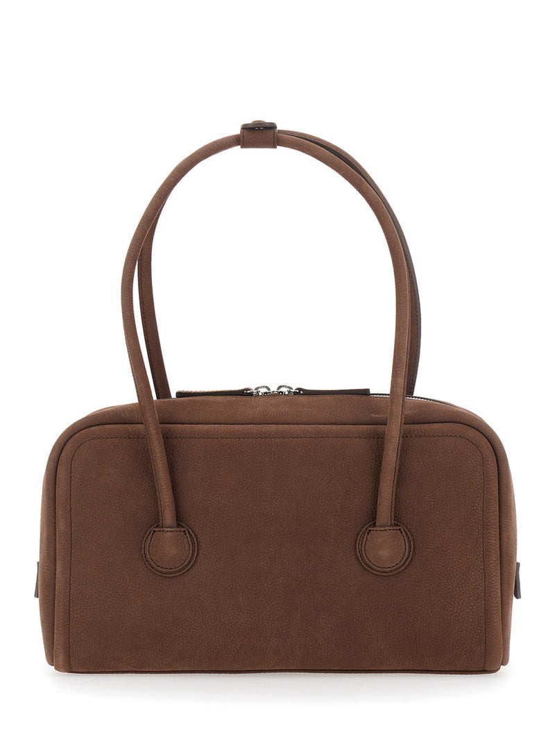 Margesherwood Structured Leather Shoulder Bag — Brown Cow