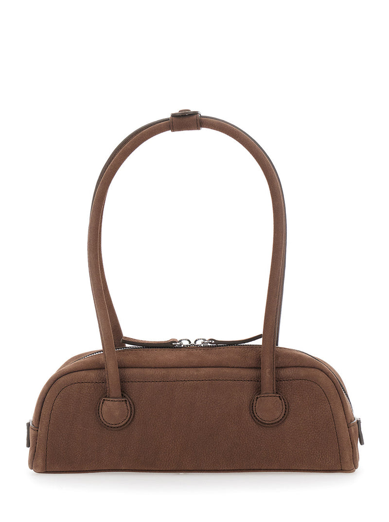 Margesherwood Structured Cow Leather Shoulder Bag — Brown