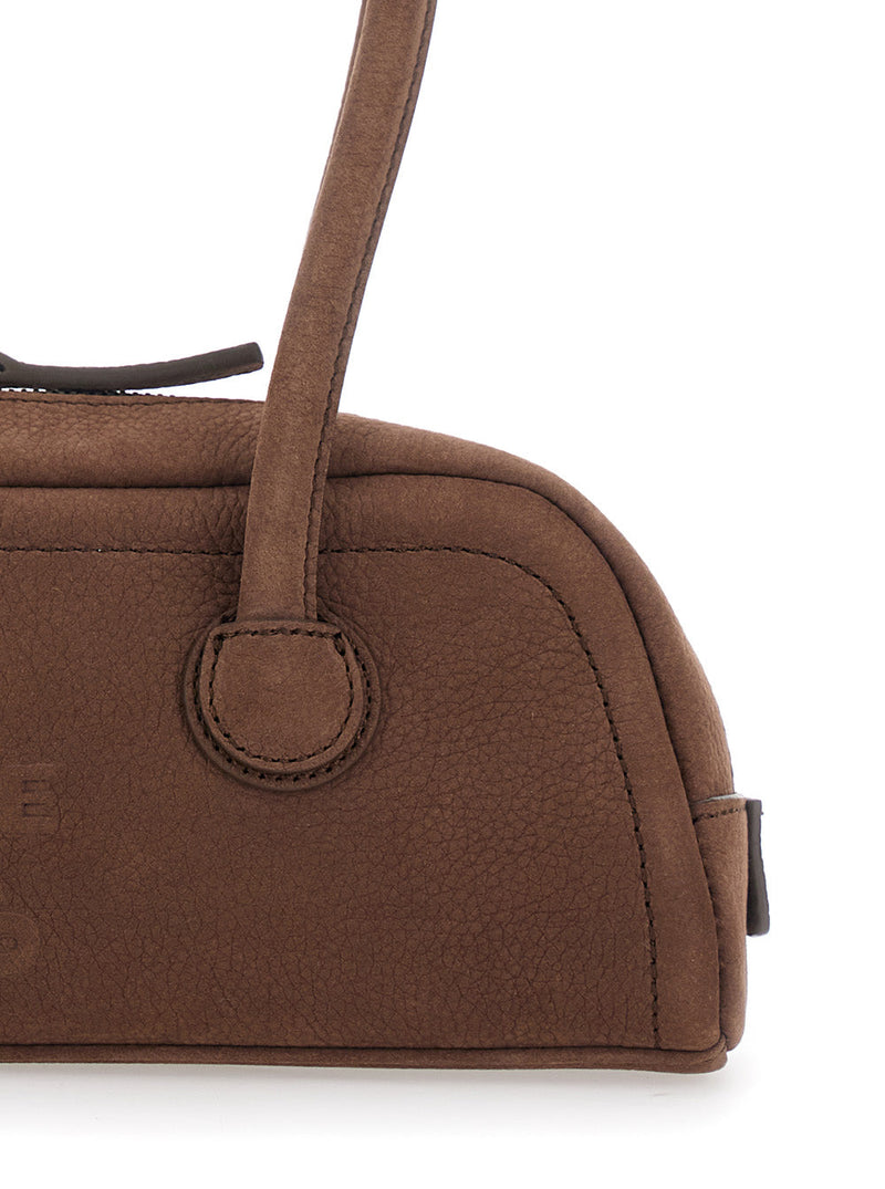 Margesherwood Structured Cow Leather Shoulder Bag — Brown