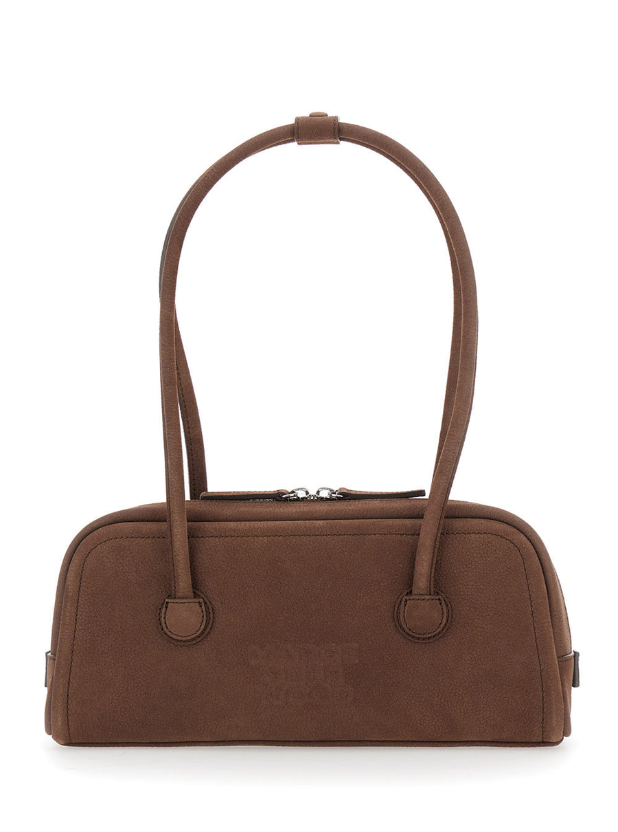Margesherwood Magnetic Flap Closure Leather Shoulder Bag — Brown Cow