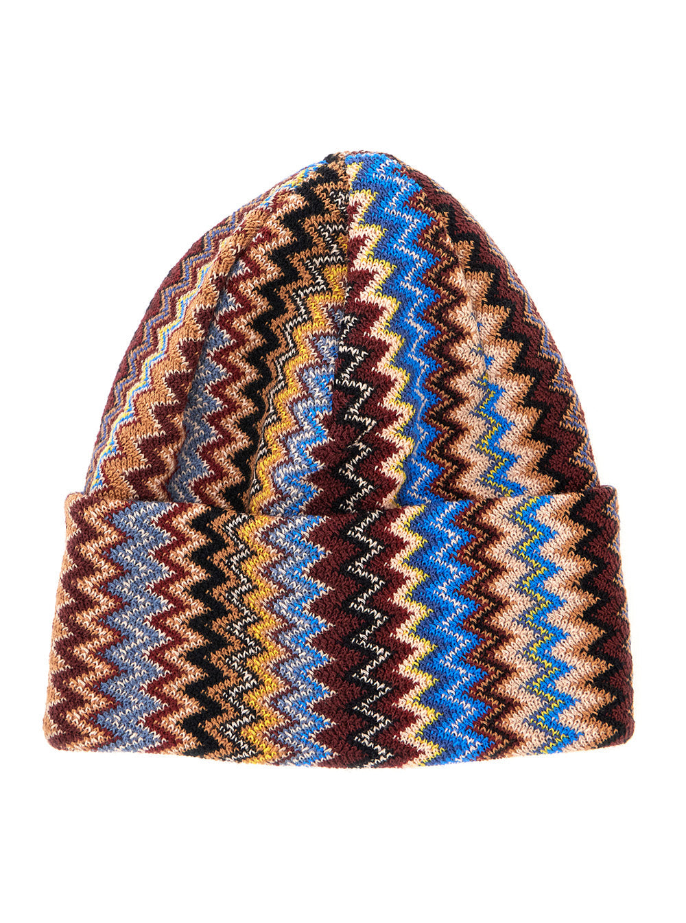 Missoni Cprawmua774 Wool-Blend Striped Beanie — Brown Acrylic Beanies