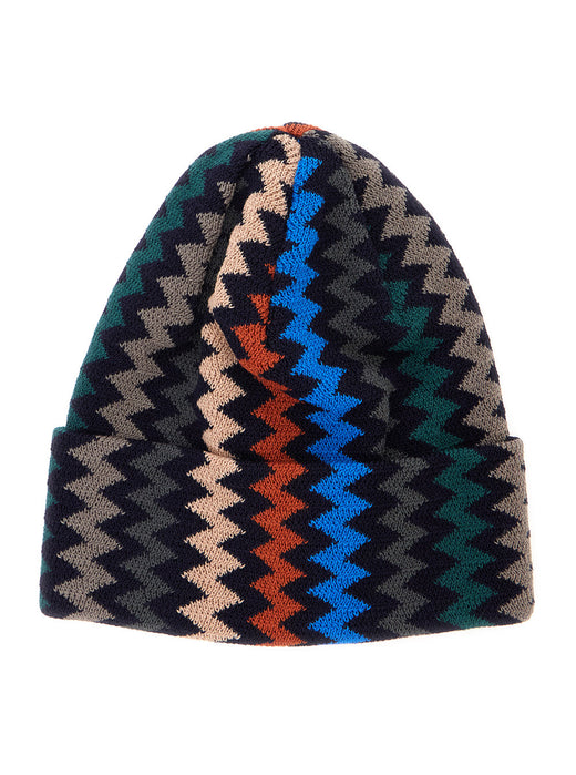 Missoni Cprawmua777 Striped Wool-Acrylic Knit Beanie — Black Beanies
