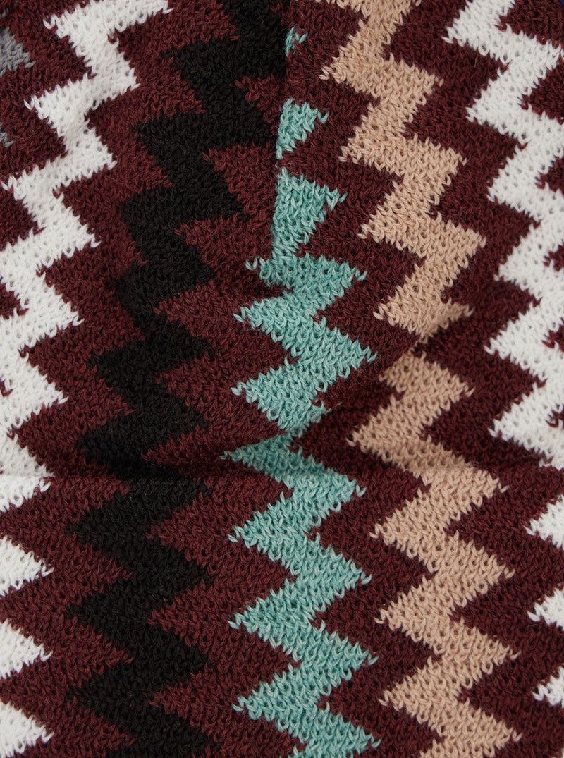 Missoni Cprawmua777 Zigzag-Knit Wool Blend Beanie — Burgundy Acrylic Beanies