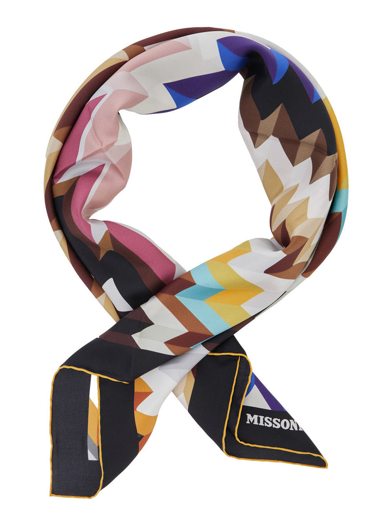Missoni Chevron Silk Scarf — Multicolor Scarfs