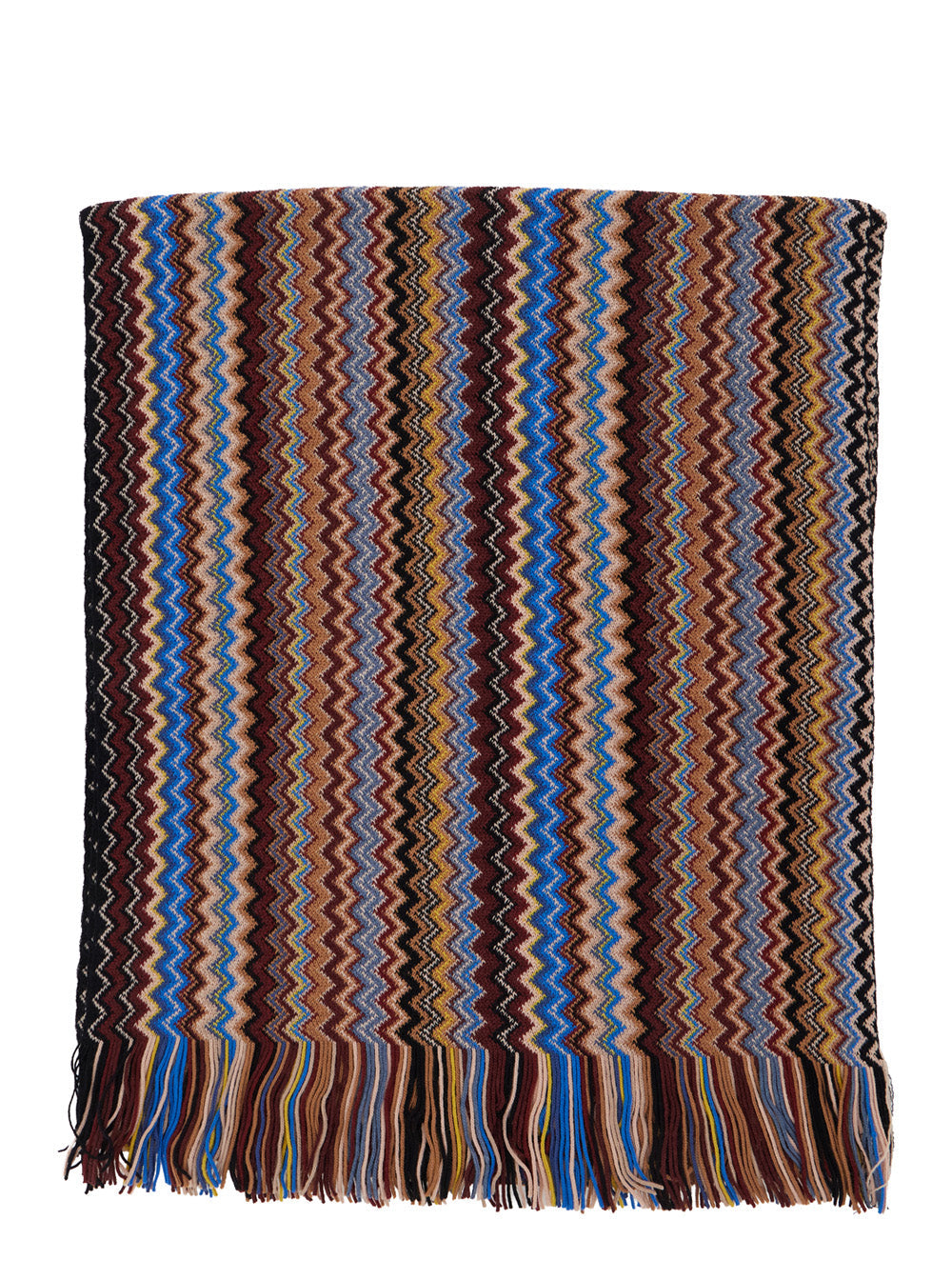 Missoni Geometric Motif Scarf — Brown Acrylic Scarfs