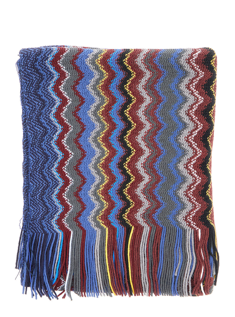 Missoni Chevron-Knit Tech Fabric Scarf — Multicolor Acrylic Scarfs