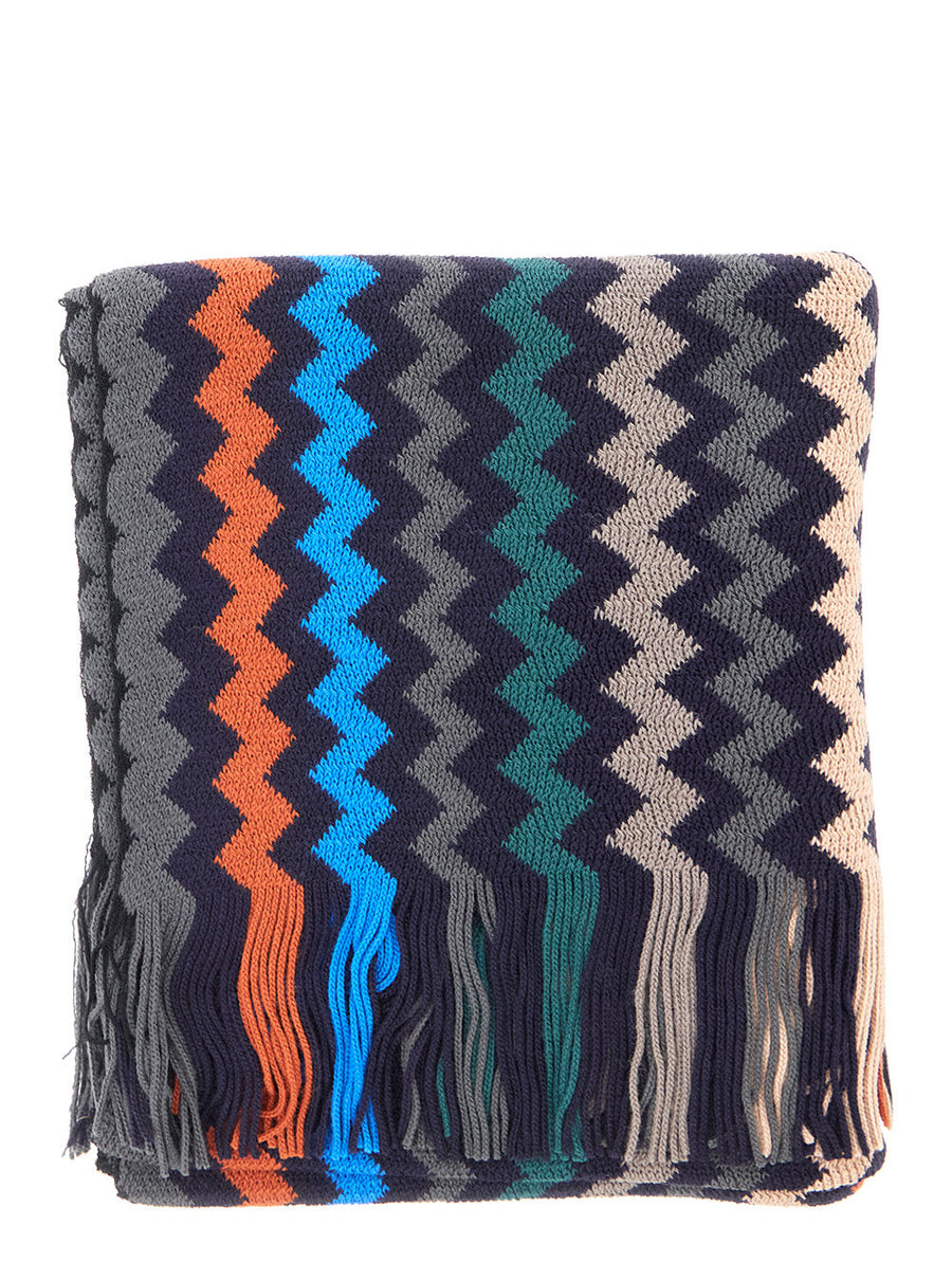 Missoni Zig Zag Wool Blend Scarf — Black Acrylic Scarfs