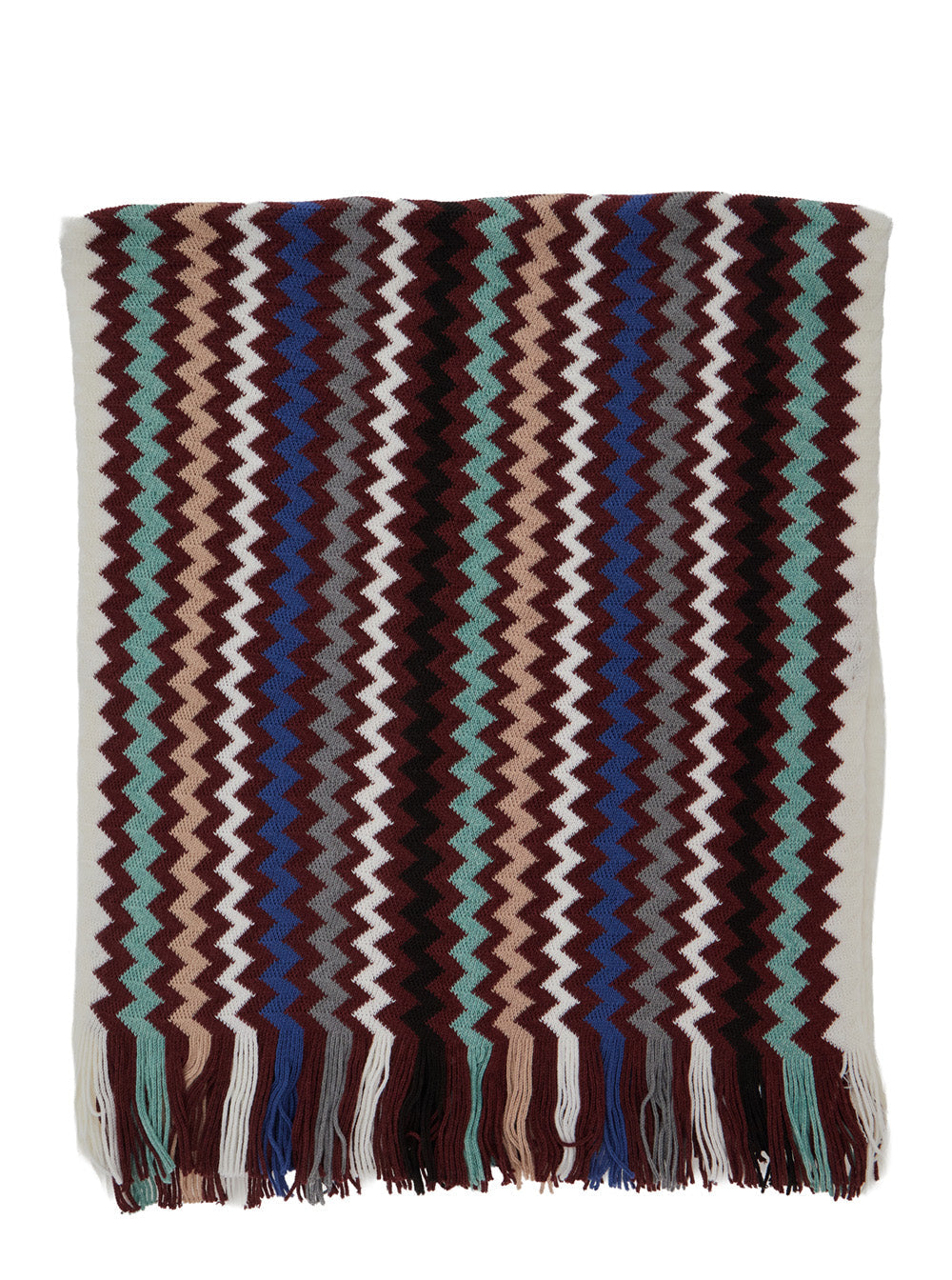 Missoni Zig-Zag Knit Scarf — Multicolor Acrylic Scarfs
