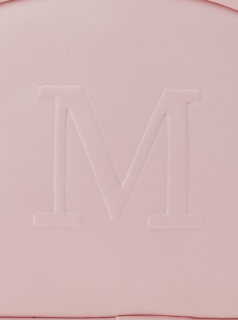 Monnalisa Embossed Logo Crossbody Bag — Pink Polyurethane