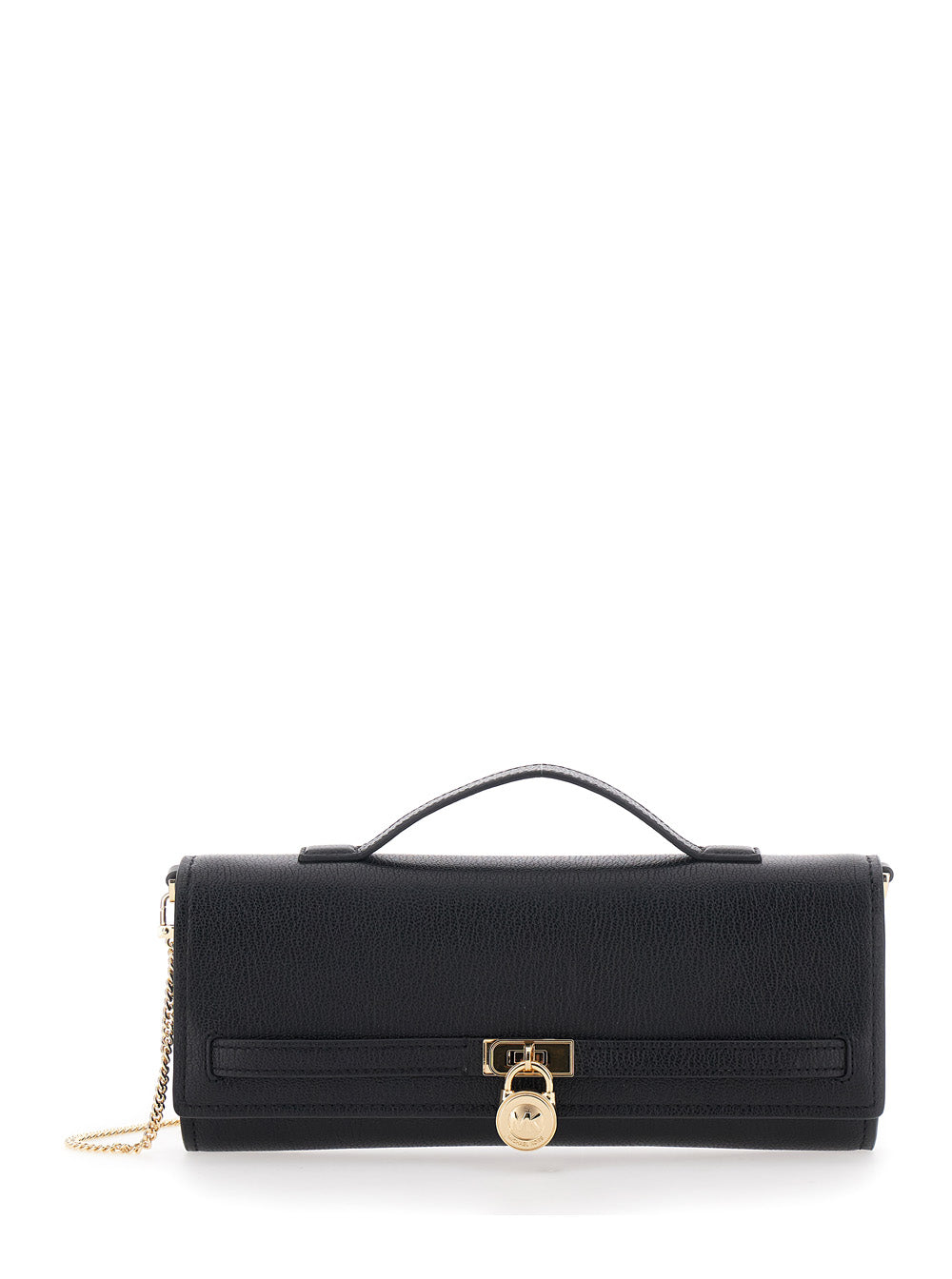 Michael Michael Kors Hamilton Moderne Clutch — Black Cow Leather