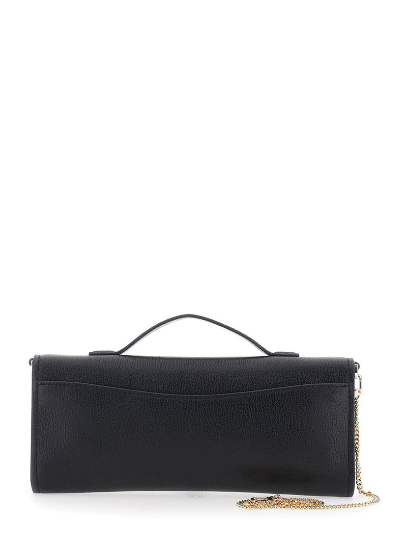Michael Michael Kors Hamilton Moderne Clutch — Black Cow Leather