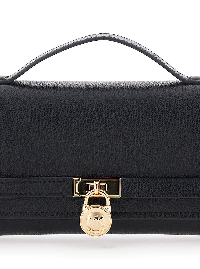 Michael Michael Kors Hamilton Moderne Clutch — Black Cow Leather