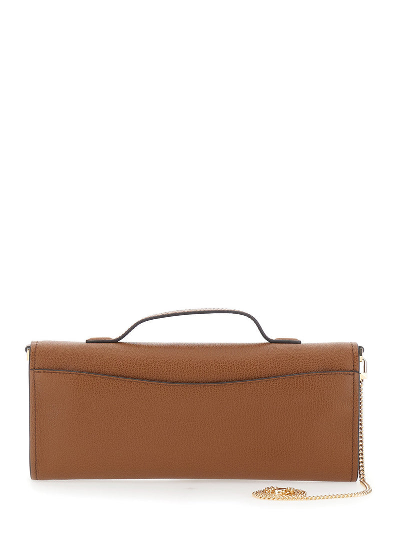 Michael Michael Kors Grained Leather Clutch — Orange Cow