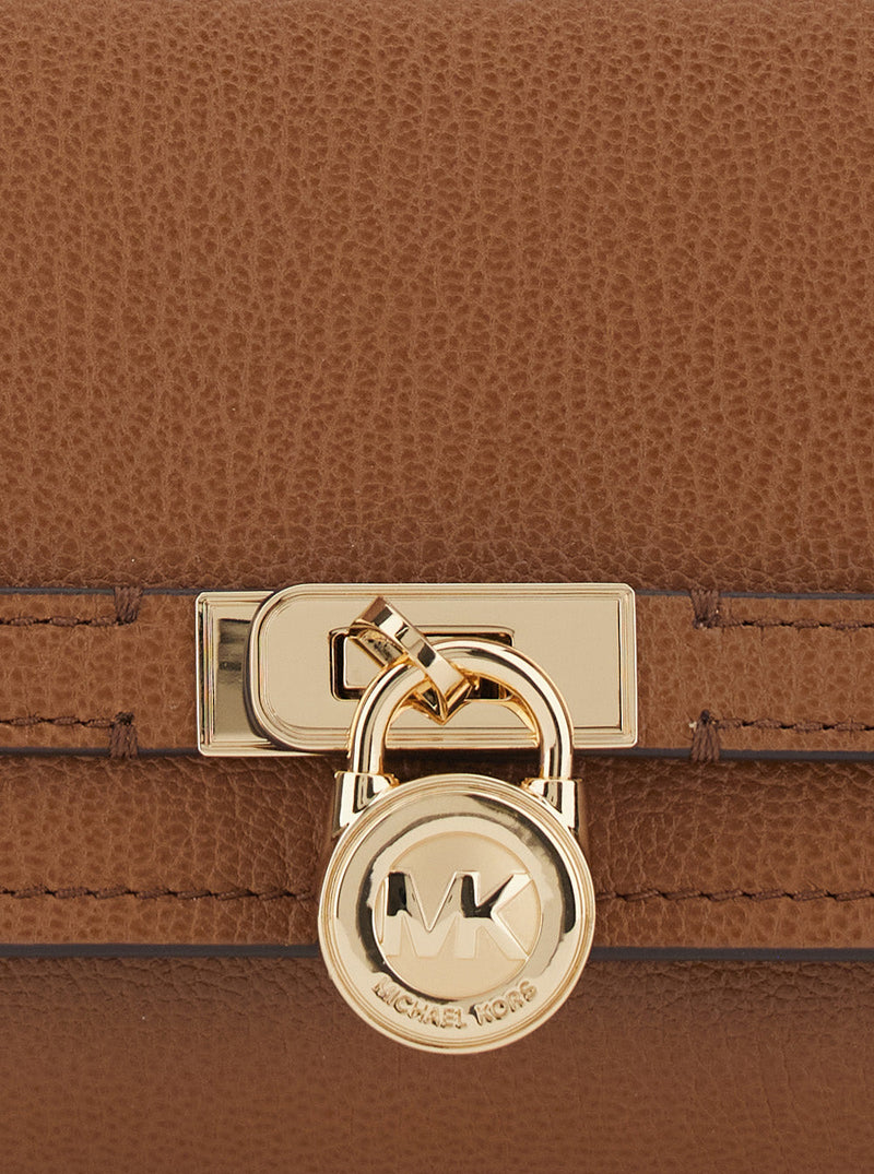 Michael Michael Kors Grained Leather Clutch — Orange Cow