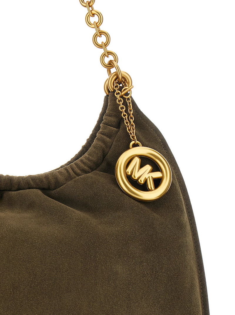 Michael Michael Kors Suede Shoulder Bag — Green Cow Leather