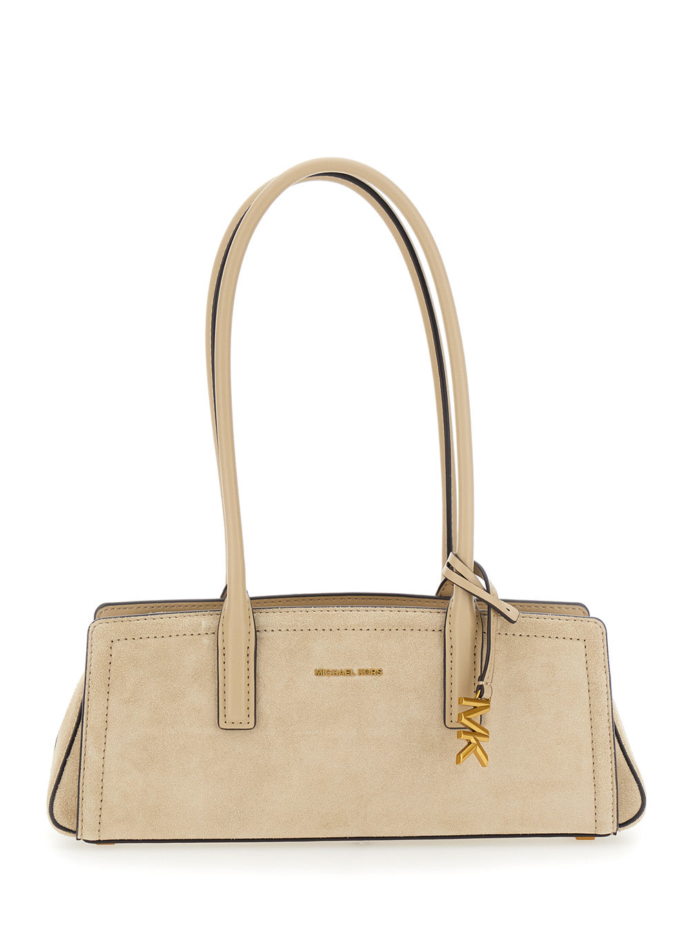 Michael Michael Kors Suede Shoulder Bag — Beige Cowhide Leather