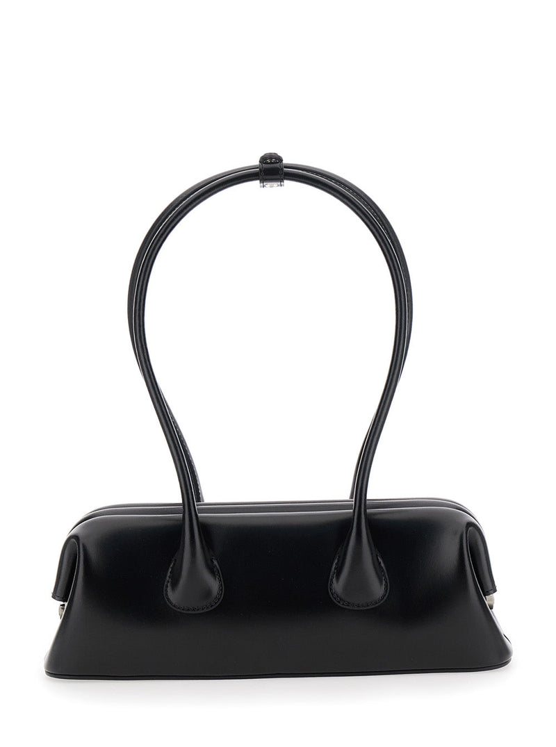 Osoi Boat Wide Shoulder Bag — Black Leather