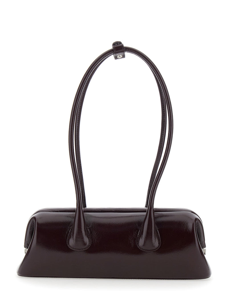 Osoi Boatwide Mini Shoulder Bag — Burgundy Cow Leather