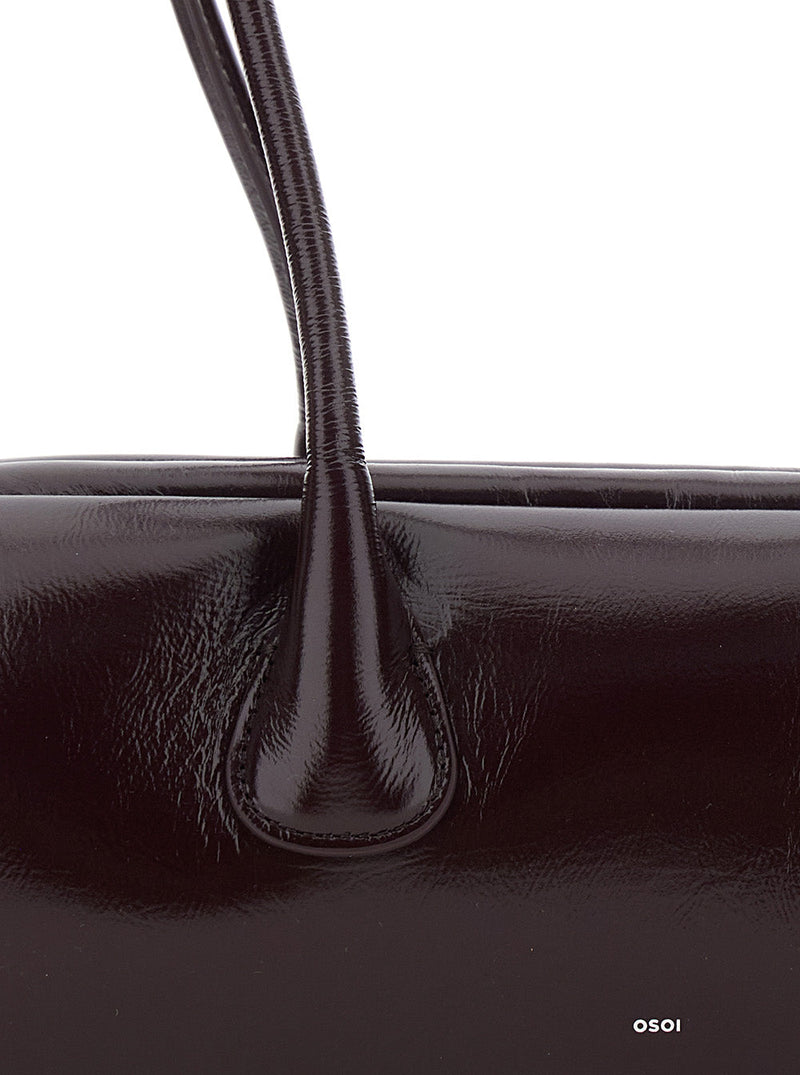 Osoi Boatwide Mini Shoulder Bag — Burgundy Cow Leather