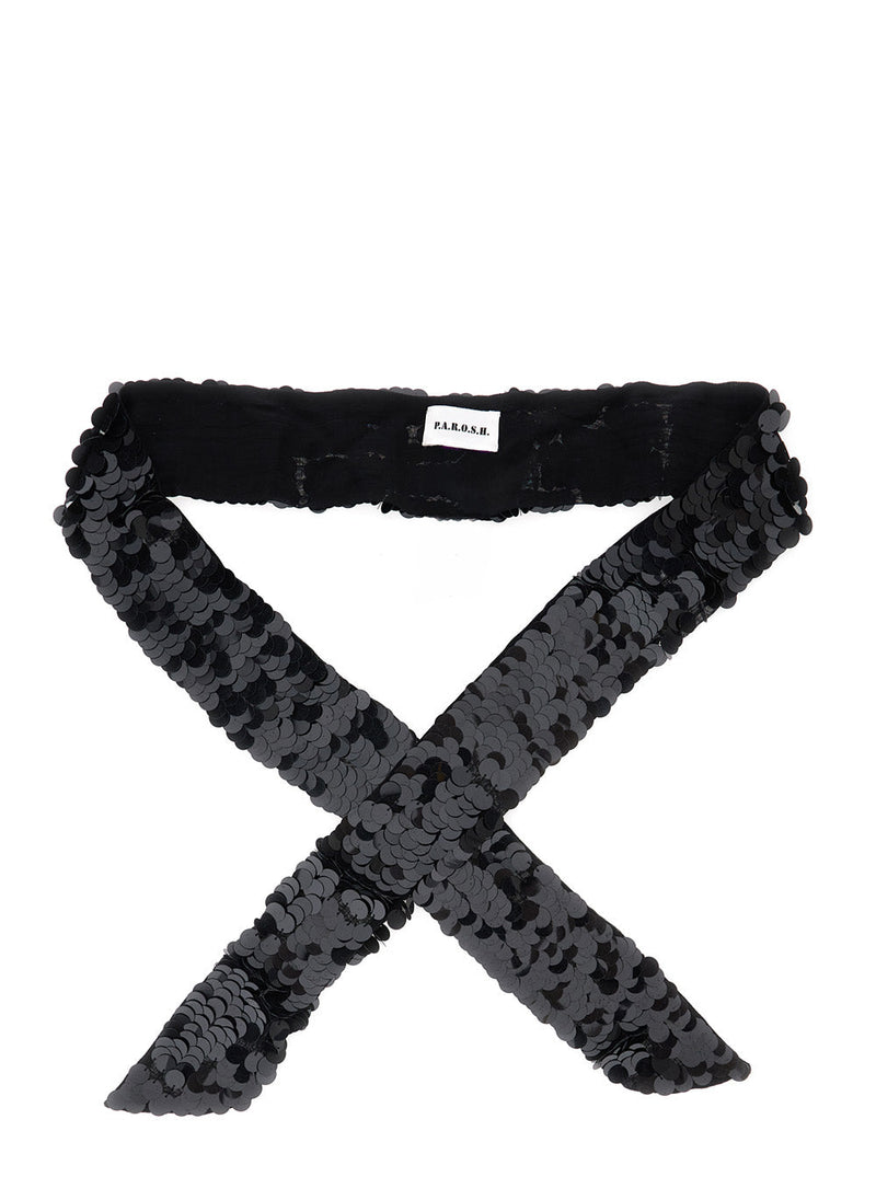 P.a.r.o.s.h. Scarf — Black Polyamide Scarfs