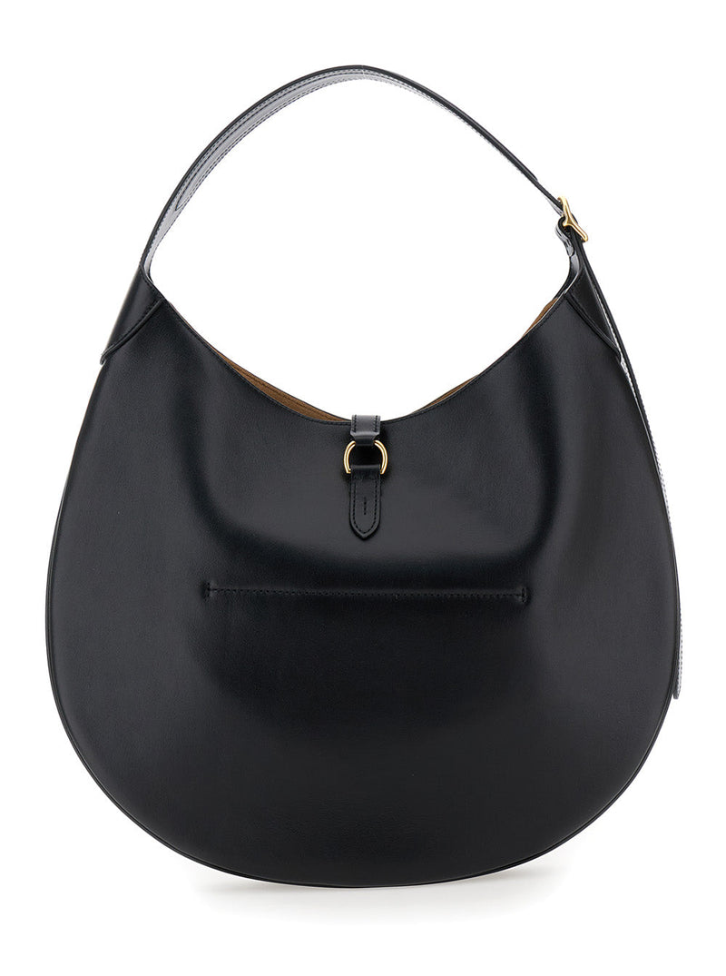 Polo Ralph Lauren Smooth Leather Shoulder Bag — Black Cow