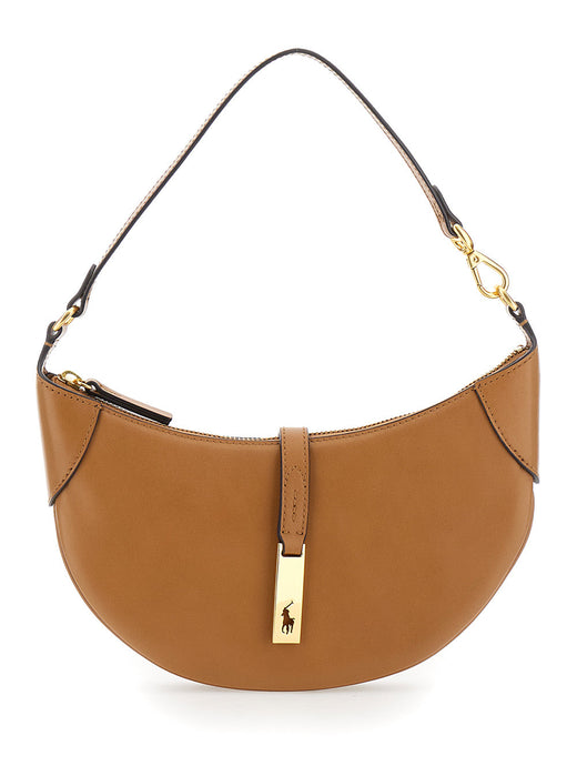 Polo Ralph Lauren Leather Shoulder Bag — Brown Cow