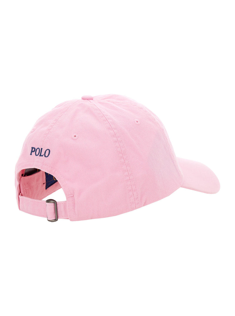 Polo Ralph Lauren 710548524 Embroidered Pony Logo Baseball Cap — Pink Cotton Caps