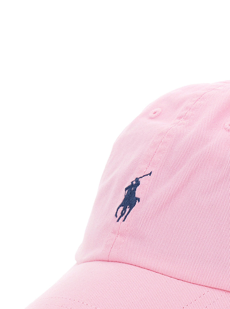 Polo Ralph Lauren 710548524 Embroidered Pony Logo Baseball Cap — Pink Cotton Caps