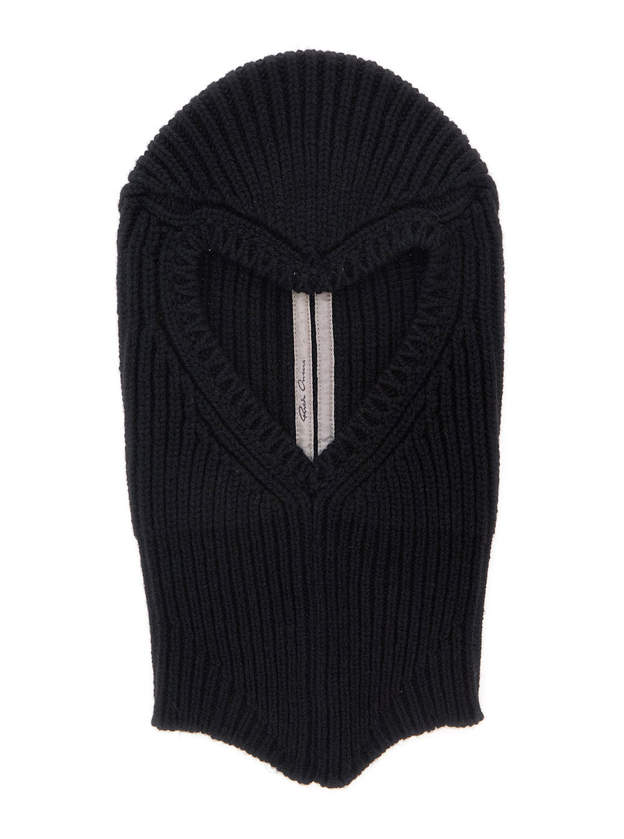 Rick Owens Ru02f4490 Beanie — Black Tech Fabric With Leather Trim Beanies