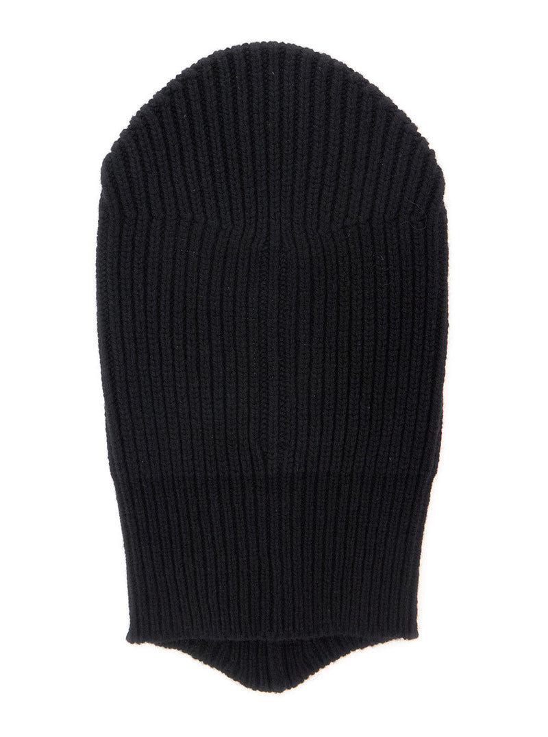 Rick Owens Ru02f4490 Beanie — Black Tech Fabric With Leather Trim Beanies