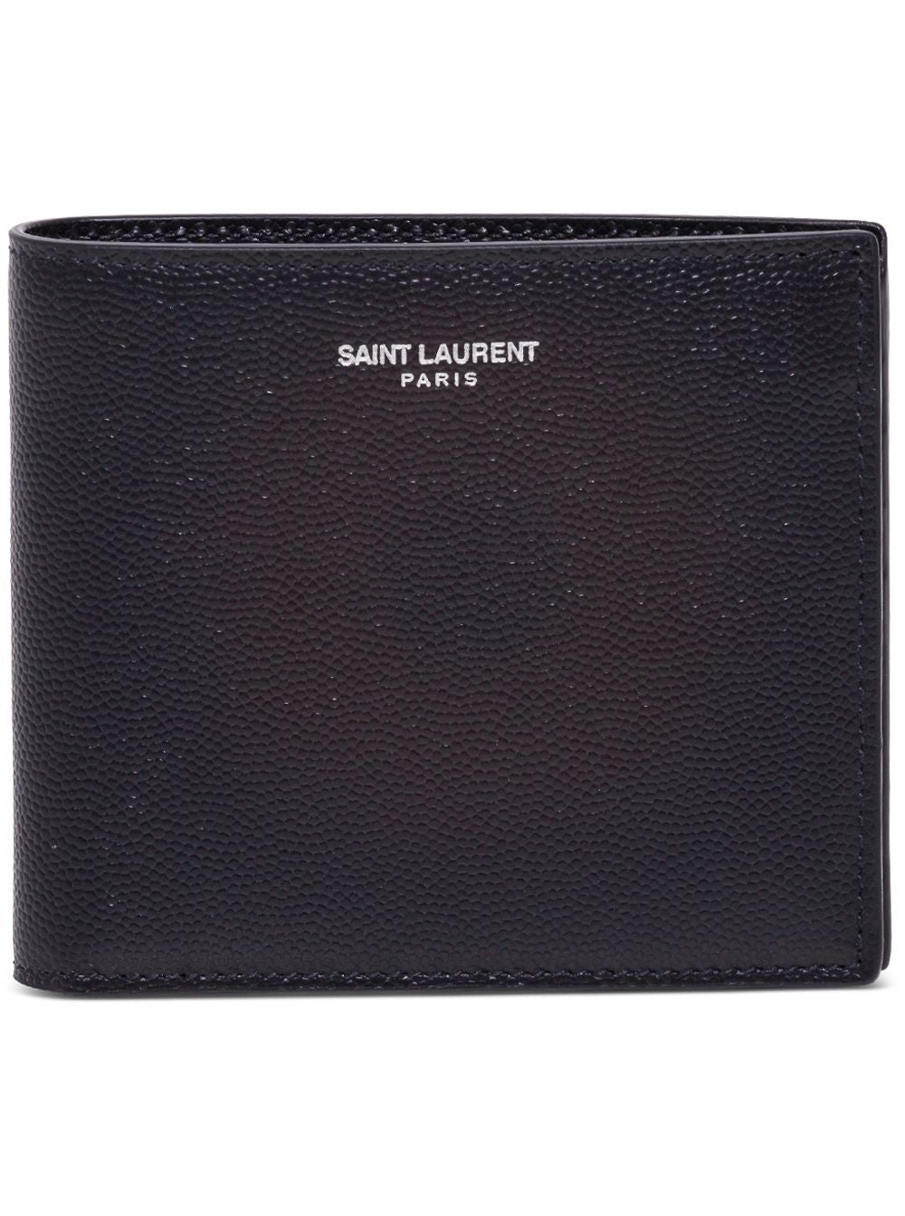 Saint Laurent Bifold Calfskin Wallet — Black Leather