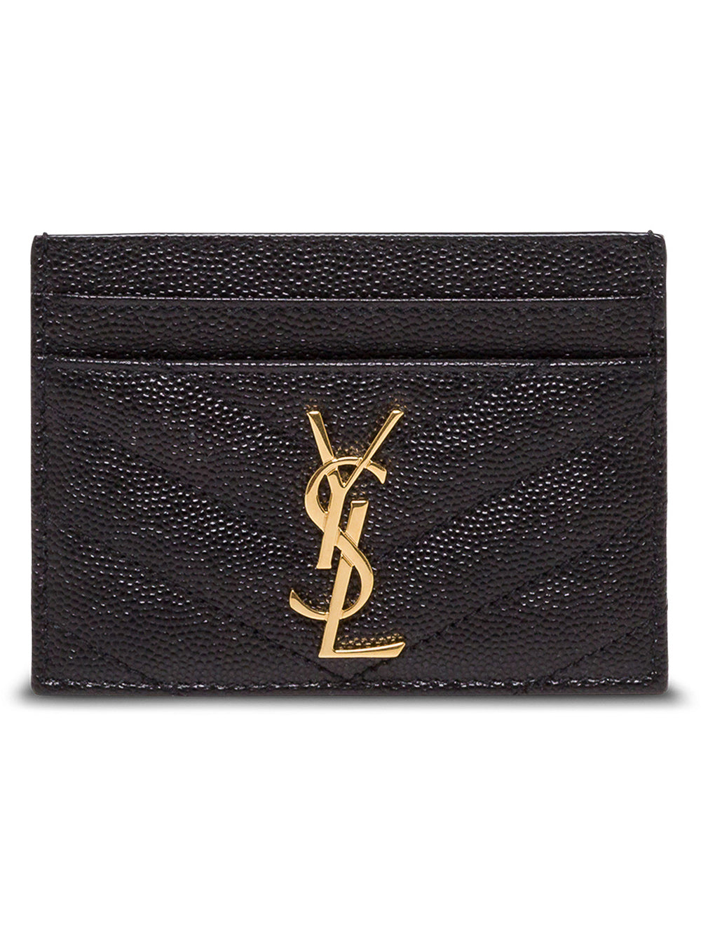 Saint Laurent Quilted Calfskin Card Case — Black Cases