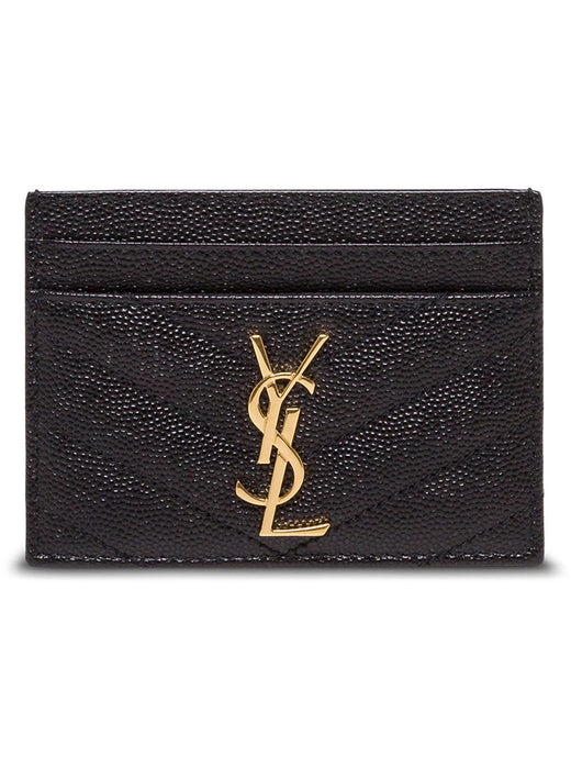 Saint Laurent Quilted Calfskin Card Case — Black Cases