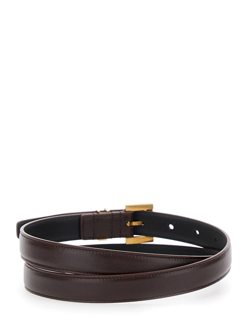 Saint Laurent Belt — Brown Calf Leather