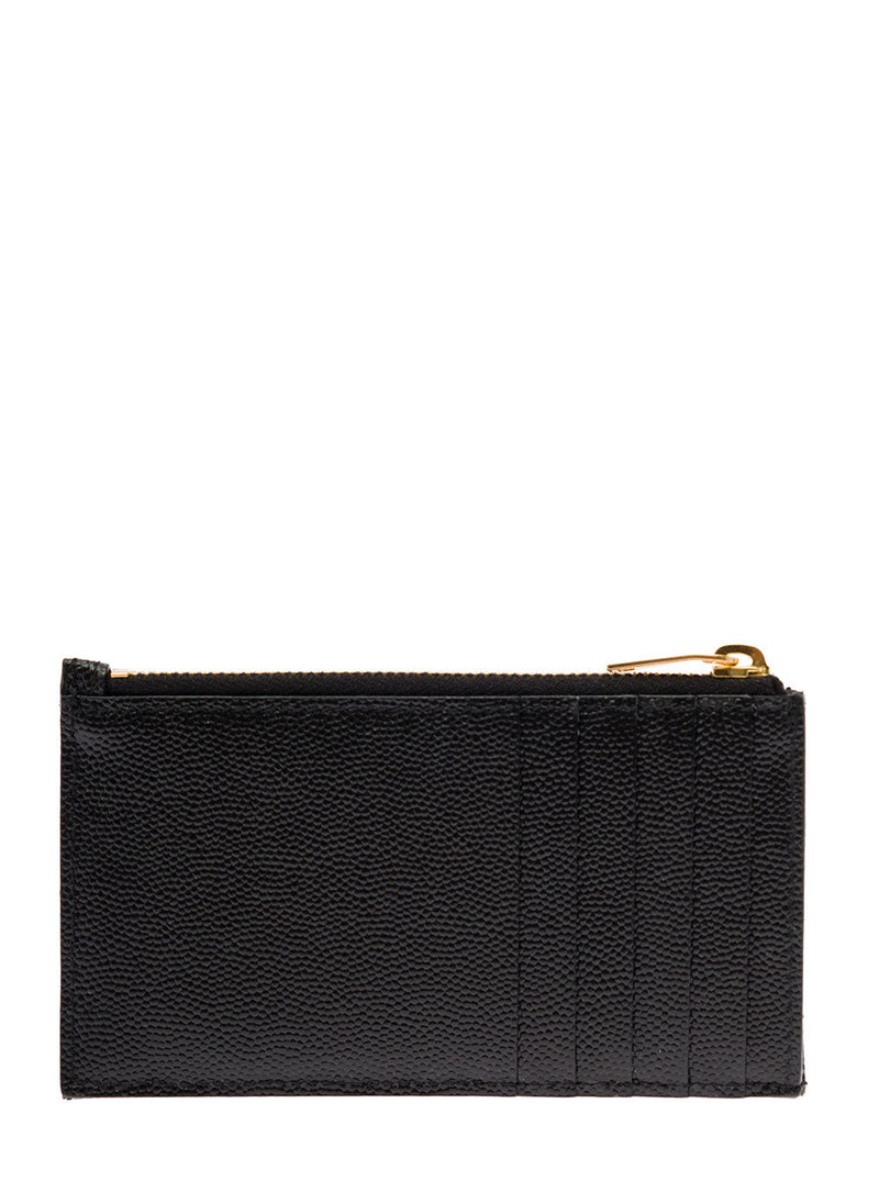 Saint Laurent Cassandre Card Case — Black Calfskin Leather Cases