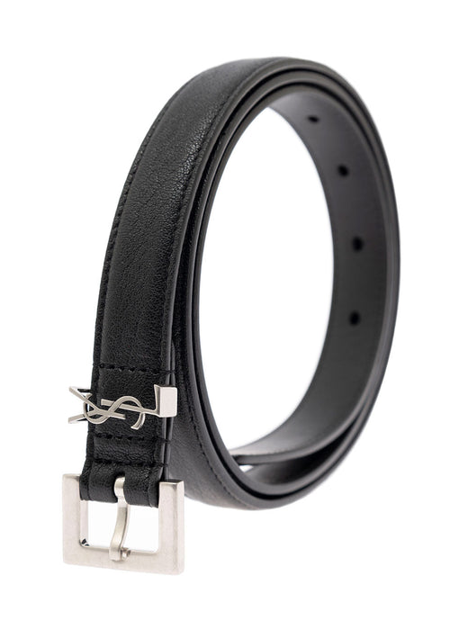 Saint Laurent Lambskin Belt — Black
