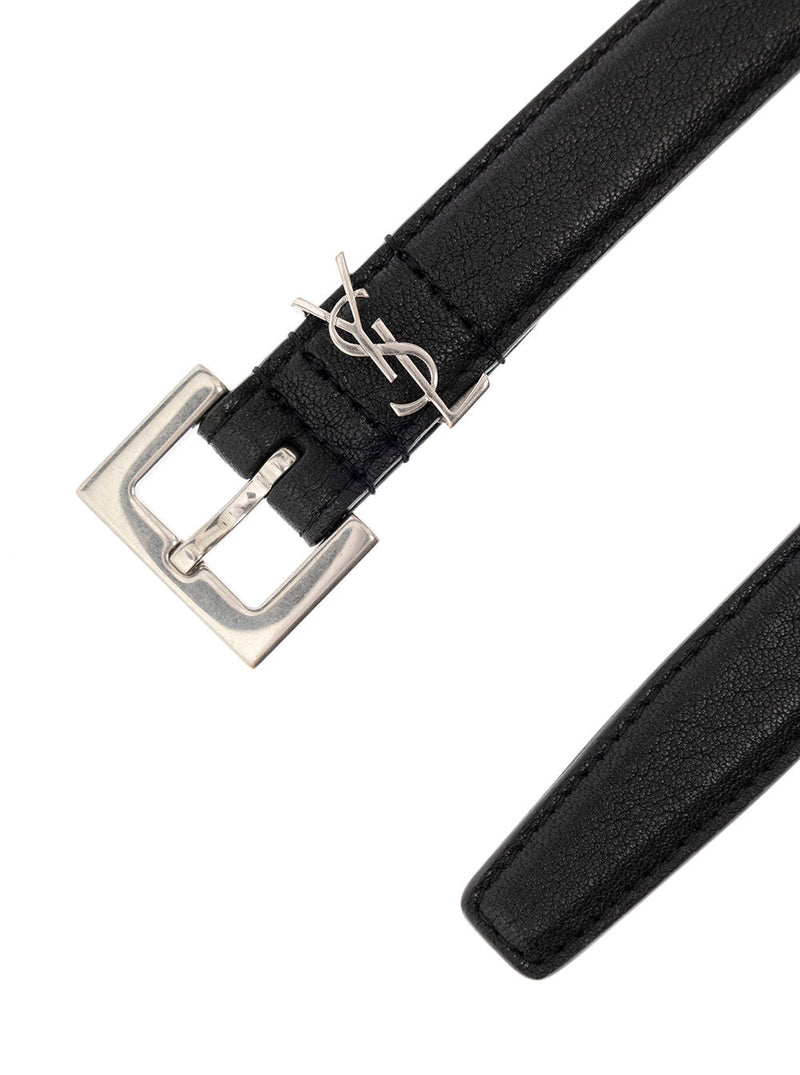Saint Laurent Lambskin Belt — Black