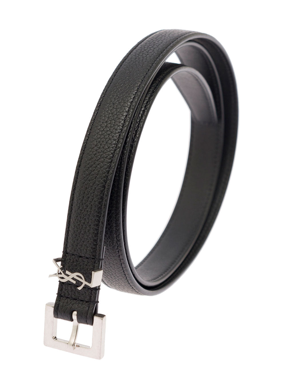 Saint Laurent Cassandra Belt — Black Calf Leather