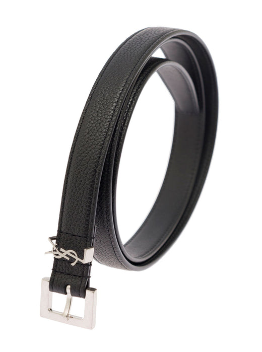 Saint Laurent Cassandra Belt — Black Calf Leather