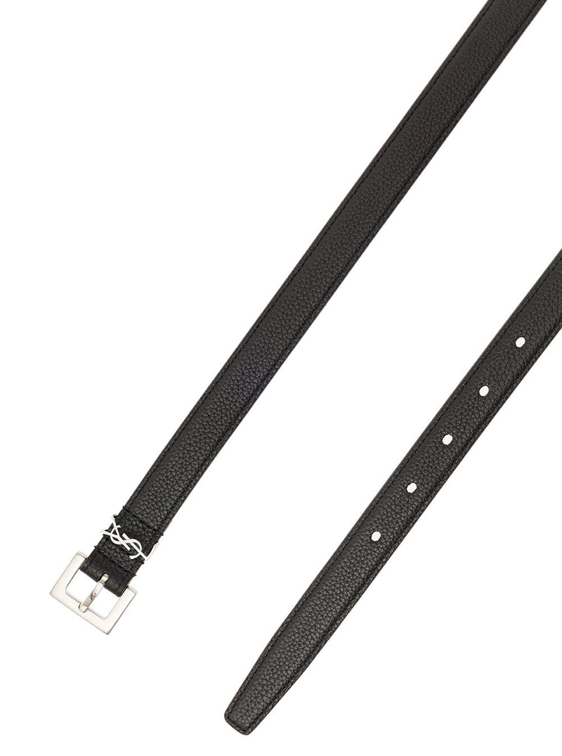 Saint Laurent Cassandra Belt — Black Calf Leather