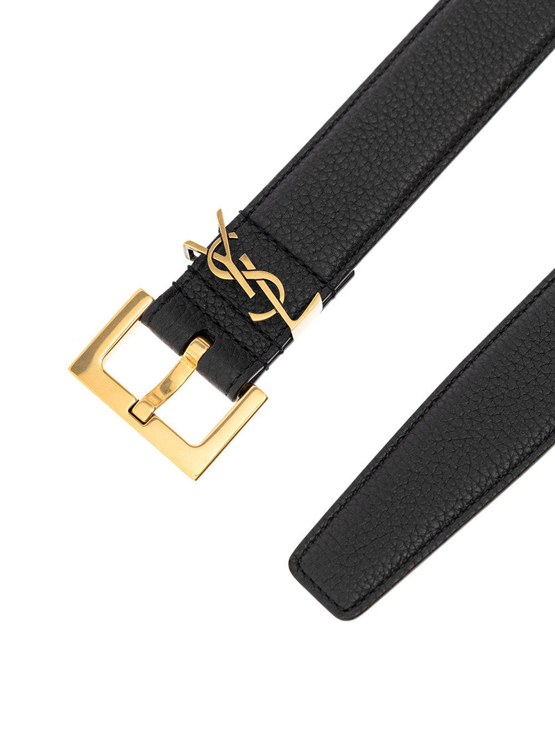Saint Laurent Calf Leather Belt — Black